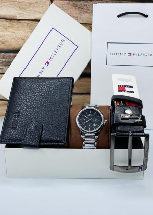 Подарочный набор часы, ремень, кошелёк и коробка 20657346