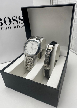 Подарочный набор для мужчины часы, браслет + коробка 21177526