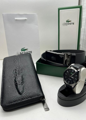 Подарочный набор для мужчины ремень, кошелек, часы + коробка 21247501