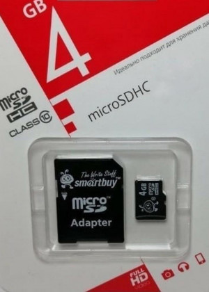 Карта памяти microsd SDHC 4GB и адаптер 21259467