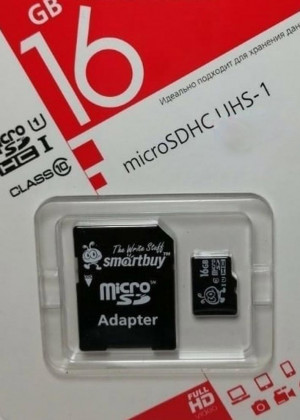 Карта памяти microsd SDHC 16GB и адаптер #21259469