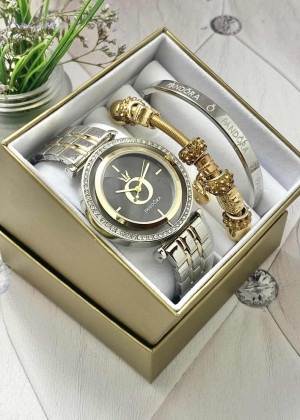 Подарочный набор для женщин часы, 2 браслета + коробка 23124055