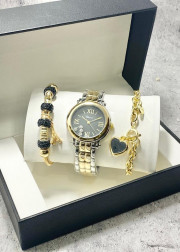 Подарочный набор для женщин часы, 2 браслета + коробка