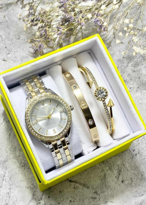 Подарочный набор для женщин часы, 2 браслета + коробка 23244968