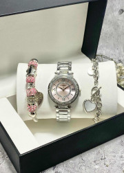 Подарочный набор для женщин часы, 2 браслета + коробка