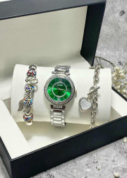 Подарочный набор для женщин часы, 2 браслета + коробка