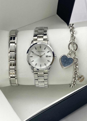 Подарочный набор для женщин часы, 2 браслета + коробка 23244991