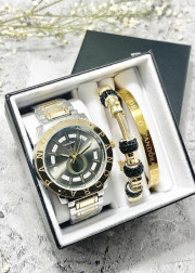Подарочный набор для женщин часы, 2 браслета + коробка