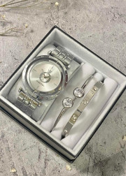 Подарочный набор для женщин часы, 2 браслета + коробка