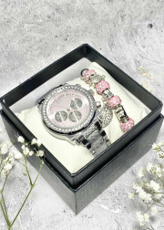 Подарочный набор для женщин часы и браслет+ коробка