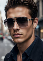 Набор мужские солнцезащитные очки, коробка, чехол + салфетки