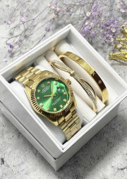 Подарочный набор для женщин часы, 2 браслета + коробка