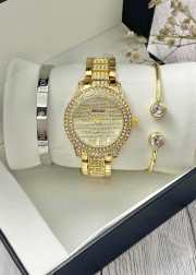 Подарочный набор для женщин часы, 2 браслета + коробка