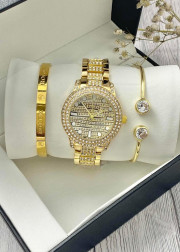 Подарочный набор для женщин часы, 2 браслета + коробка