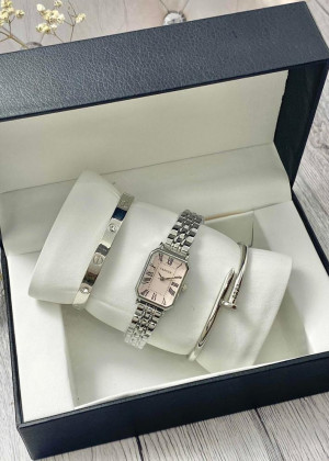Подарочный набор для женщин часы, 2 браслета + коробка 23304757