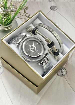 Подарочный набор для женщин часы, 2 браслета + коробка 23304774