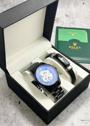 Подарочный набор для мужчины часы и браслет + коробка 23304818