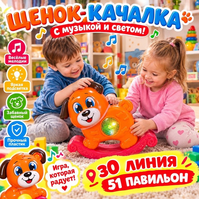 Музыкальная игрушка «Щенок-качалка»